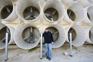 Giant fans keep the barns and animals cool and comfortable